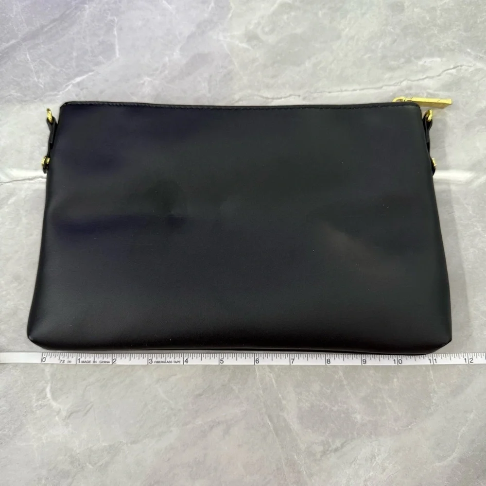 NWOT Joy & Iman Leather Velvet Clutch Crossbody Strap Purse Zipper Closure Bag - Picture 14 of 15